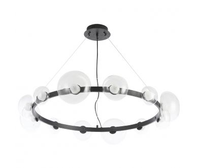 Подвесная люстра Crystal Lux BOSQUE SP12 BLACK/TRANSPARENT