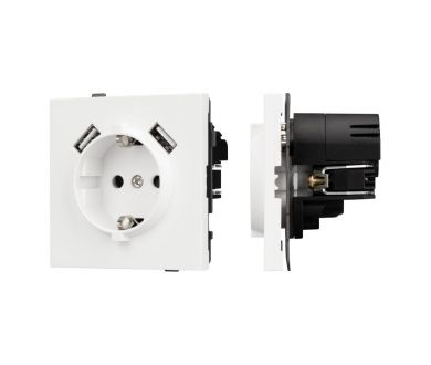 Купить Механизм розетки с USB зарядкой Arlight SCT-TENDO-MUAA-SFPL-WH (230V, 16A) 054606 Механизм розетки с USB зарядкой Arlight SCT-TENDO-MUAA-SFPL-WH (230V, 16A) 054606