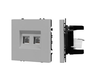 Розетка телефонная двойная софт-тач никель Arlight SCT-MTL2-SFPL-IS (2хRJ-11, 4C) 061890(1)
