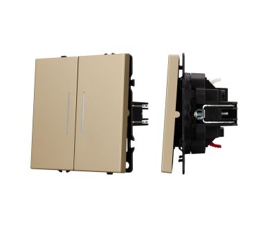 Выключатель 2 кл подсветка софт-тач золотой песок Arlight SWT-MK02-SFPL-L-GD (250V, 10A) 054265(1)