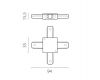 Соединитель X-образный однофазный к 50202X-P, 50203X-P 502126 Barra Lightstar 502146-P