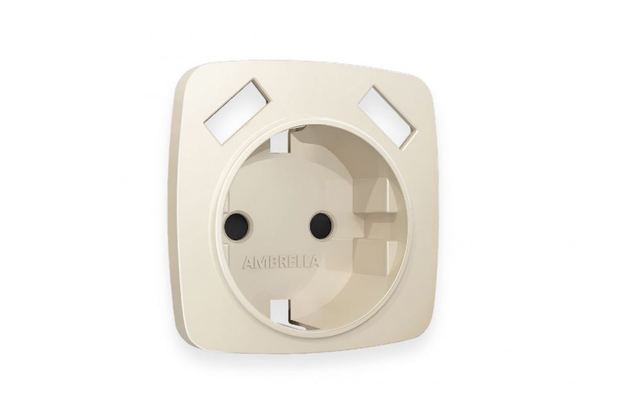 Лицевая панель для розетки с/з со шторками 2USB A+A Ambrella Volt Omega OP3290