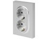 Розетка Эра Arktik 16-2104-03 двойная с заземлением 2X2P+E Schuko 16А-250В алюминий Б0070446