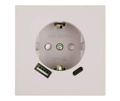 Купить Розетка 1-местная 16А + USB + Type C (механизм) Stekker 250В 20W Мия RST16-3119-08 50482 Розетка 1-местная 16А + USB + Type C (механизм) Stekker 250В 20W Мия RST16-3119-08 50482
