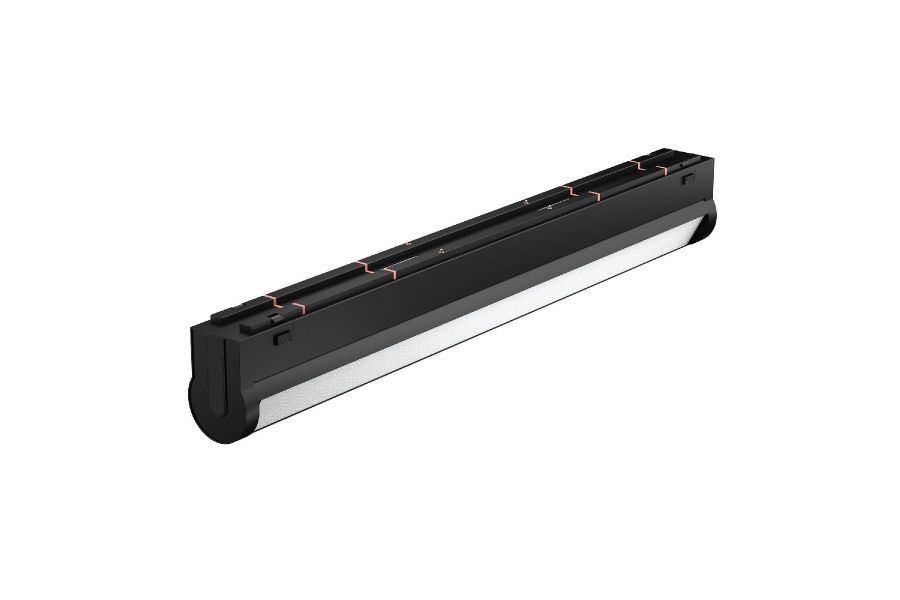 Трековый магнитный светильник Arlight MAG-VIBE-FLAT-TURN-L305-12W Warm3000 (BK, 110 deg, 48V) 044443
