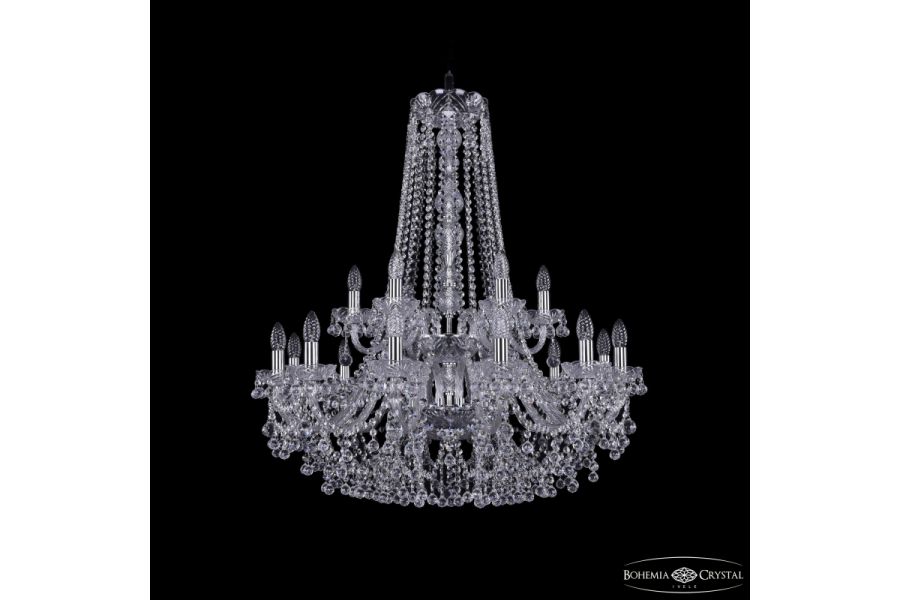 Подвесная люстра Bohemia Ivele Crystal 1409/12+6/300/h-94/2d Ni