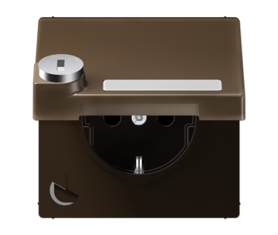 Розетка Schuko с крышкой и замком Jung ME1520NAKLSLAT