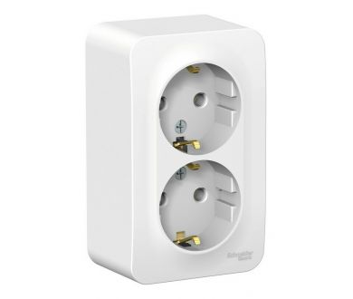 Розетка 2-ая с/з без шторок, 16А, 250В Systeme Electric Blanca наруж BLNRA010201
