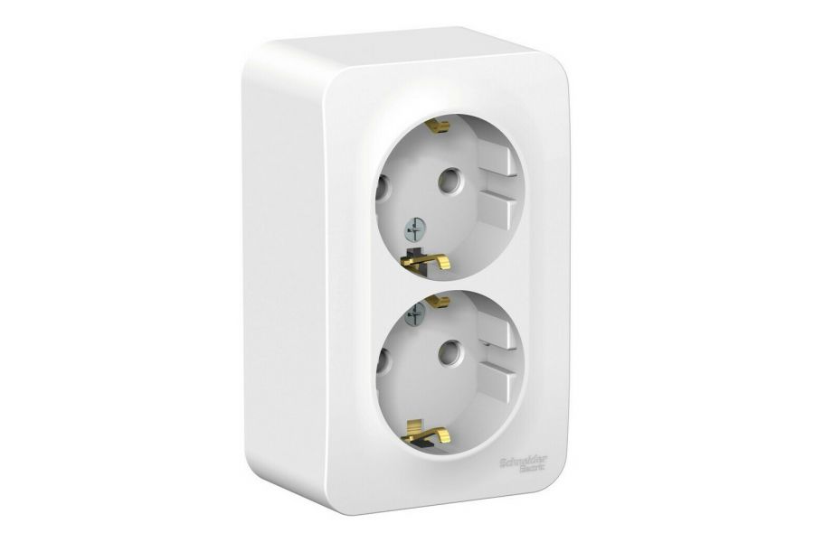 Розетка 2-ая с/з без шторок, 16А, 250В Systeme Electric Blanca наруж BLNRA010201