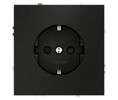 Розетка со шторками Voltum S70 VLS040208 (черный матовый)