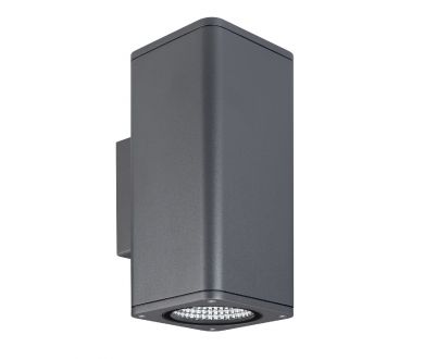 Уличный настенный светильник Arlight LGD-EVO-WALL-TWIN-S100x100-2x12W Warm3000 (GR, 44 deg, 230V) 046195
