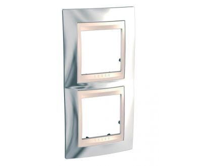 Рамка 2-постовая вертикальная Schneider Electric Unica Хамелеон MGU66.004V.510