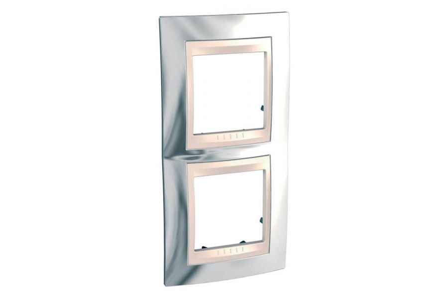 Рамка 2-постовая вертикальная Schneider Electric Unica Хамелеон MGU66.004V.510
