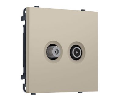 Комплект механизма розетки TV оконечной + SAT SIGMA Кашемир 5-862MHz 3.5dB/950-2150MHz 3.8dB QUANT PRO Ambrella Volt MS353310 (SP3533, PR217)