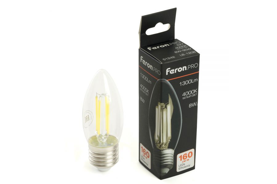 Светодиодная лампа Feron LB-1208 E27 8W 4000K 51242