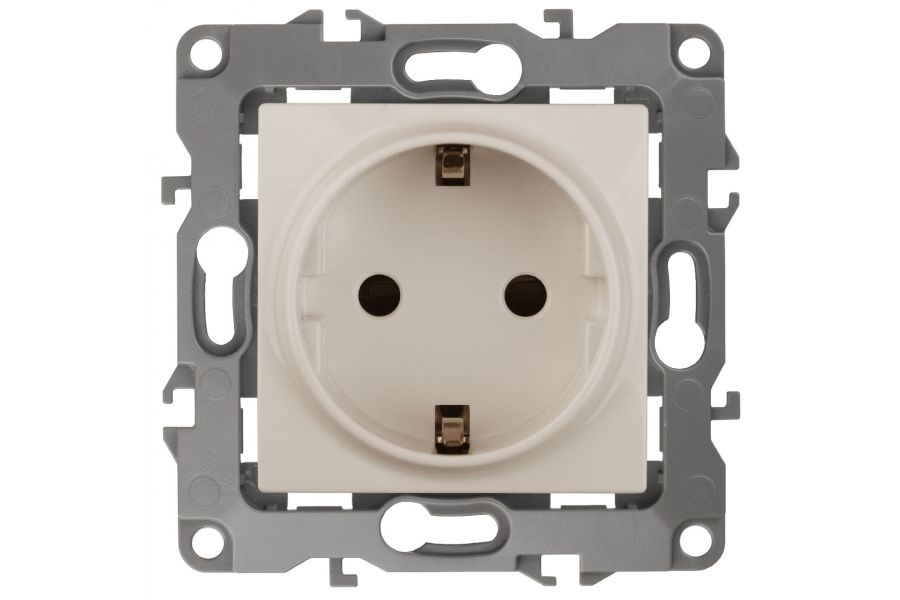 Розетка 2P+E Schuko со шторками Эра 12-2102-02 Б0014688