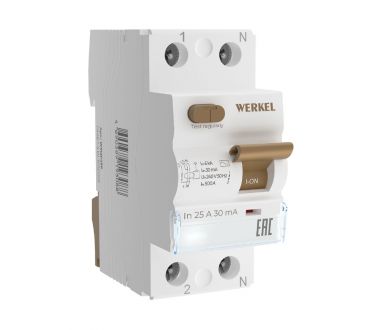 Устройство защитного отключения 1P+N 25 A 30 mА АС 6 kА Werkel W912P256 4690389193088 a062442