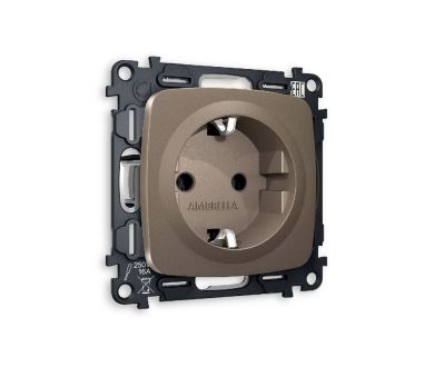 Комплект механизма розетки с/з на винтовых зажимах Ambrella Volt Omega MO636010