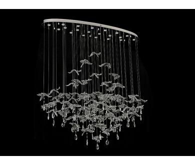 Подвесная люстра Newport 8220/140 С oval chrome, silver glass М0071480