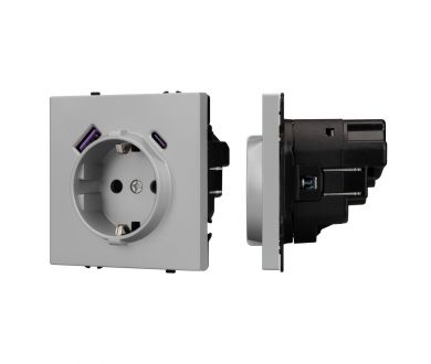 Механизм розетки Arlight с USB зарядкой SCT-NOBE-MUAC-SFPL-IS (230V, 16A) 059445