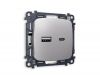 Комплект механизма розетки 2USB A+C 20W 3000mA (быстрая зарядка) Ambrella Volt Omega MO511010
