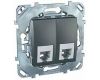 Розетка телефонная 2хRJ11 Schneider Electric Unica MGU5.9090.12ZD