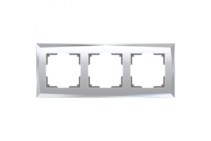 Рамка на 3 поста Werkel Diamant зеркальный W0031220 4690389158834