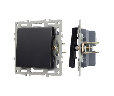 Механизм выключателя одноклавишный проходной Arlight SWT-MKP1-PL-BK (250V, 16A) 043715