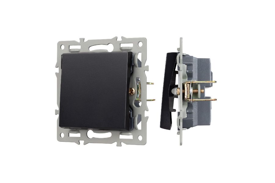 Механизм выключателя одноклавишный проходной Arlight SWT-MKP1-PL-BK (250V, 16A) 043715