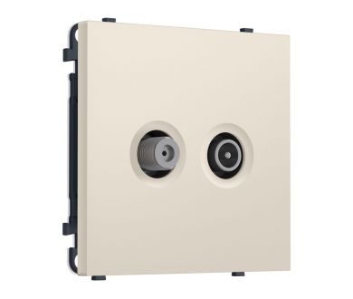 Комплект механизма розетки TV оконечной + SAT SIGMA Бежевый матовый 5-862MHz 3.5dB/950-2150MHz 3.8dB QUANT PRO Ambrella Volt MS333310 (SP3333, PR217)