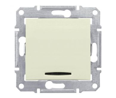 Выключатель кнопочный с синей подсветкой Schneider Electric Sedna 10A 250V SDN1600147