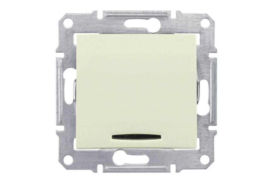 Выключатель кнопочный с синей подсветкой Schneider Electric Sedna 10A 250V SDN1600147