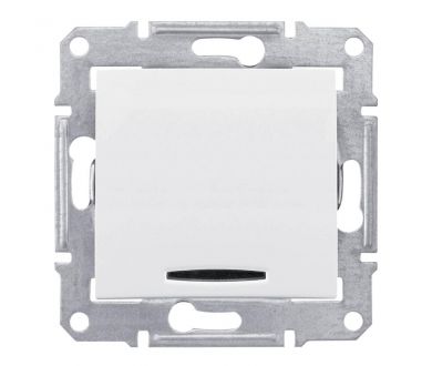 Переключатель одноклавишный с синей подсветкой Schneider Electric Sedna 10A 250V SDN1500121