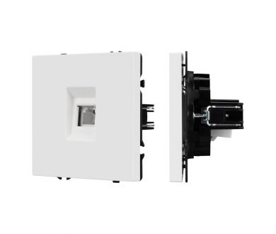 Розетка телефонная софт-тач белый кварц Arlight SCT-MTL1-SFPL-WH (RJ-11, 4C) 054300(1)