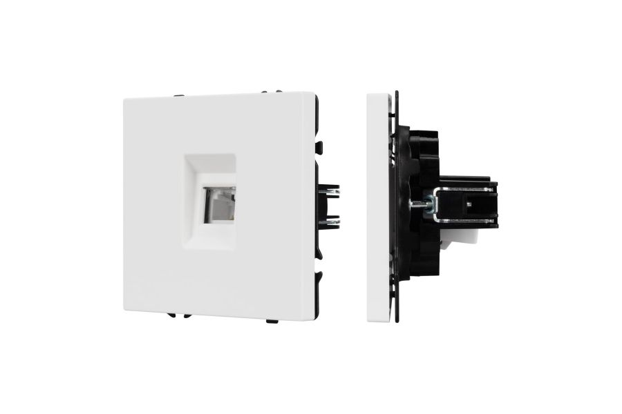 Розетка телефонная софт-тач белый кварц Arlight SCT-MTL1-SFPL-WH (RJ-11, 4C) 054300(1)
