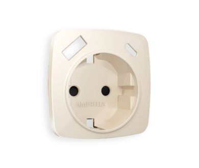 Лицевая панель для розетки с/з со шторками 2USB A+C Ambrella Volt Omega OP3100