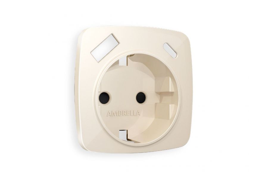 Лицевая панель для розетки с/з со шторками 2USB A+C Ambrella Volt Omega OP3100