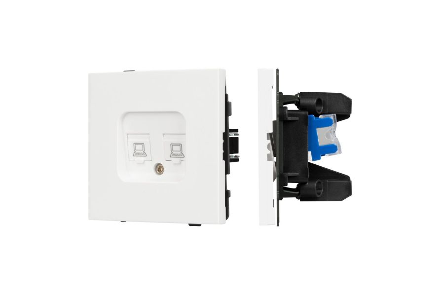 Механизм компьютерной розетки двойной SCT-TENDO-MPC2-SFPL-WH (RJ-45, CAT6) 054598