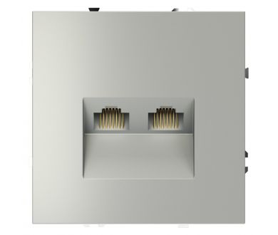 Розетка компьютерная двойная Voltum S70 VLS060205 (сталь)