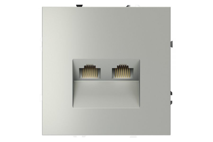 Розетка компьютерная двойная Voltum S70 VLS060205 (сталь)