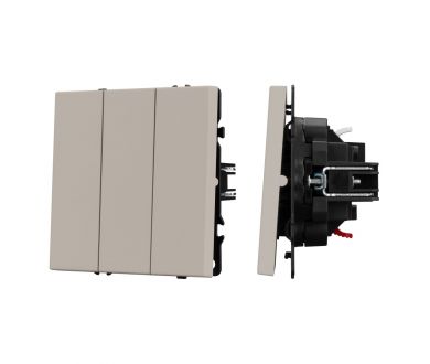 Механизм выключателя трехклавишный непроходной Arlight SWT-NOBE-MK03-SFPL-CA (230V, 10A) (Кашемир) 061797
