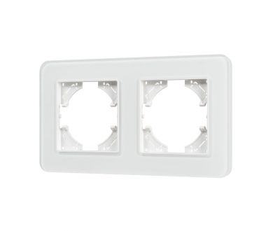 Рамка на 2 поста стеклянная Arlight FRM-OMALI-GS-2-WH 049692