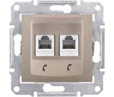 Розетка телефонная 2хRJ11 Schneider Electric Sedna SDN4201168