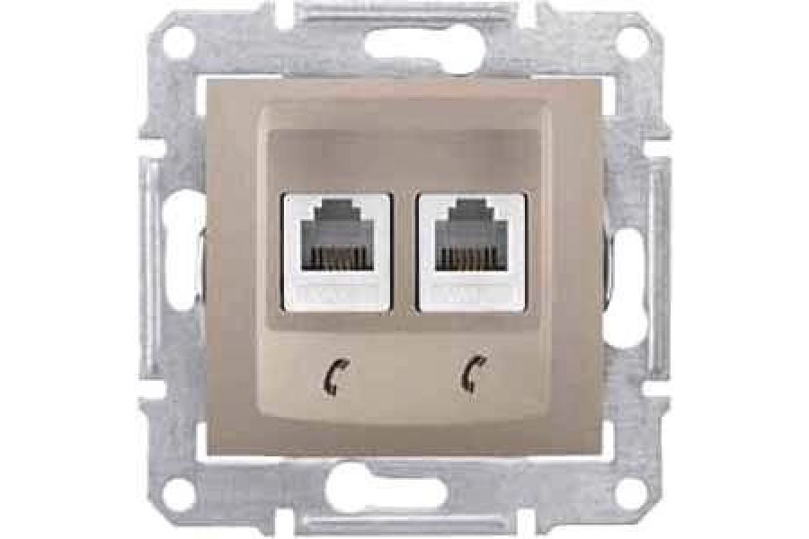 Розетка телефонная 2хRJ11 Schneider Electric Sedna SDN4201168