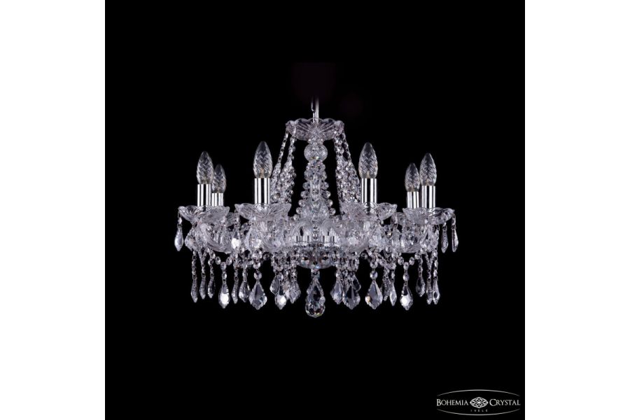 Подвесная люстра Bohemia Ivele Crystal 1413/8/200 Ni Leafs