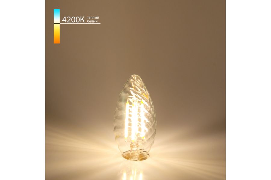 Филаментная светодиодная лампа Elektrostandard свеча витая прозрачная E14 7W 4200K 4690389041433