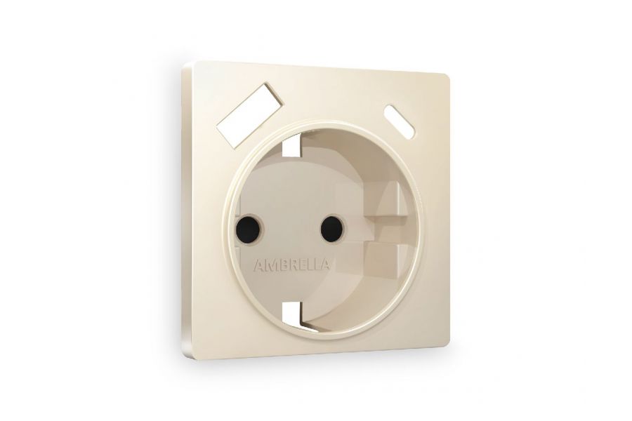 Лицевая панель для розетки с/з со шторками 2USB A+C Ambrella Volt Alfa AP3300