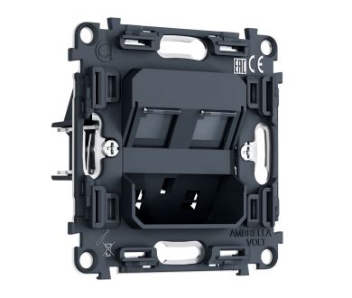 Механизм компьютерной двойной розетки RJ-45 (8P8C) CAT6 с автоматической защитной шторкой QUANT PRO Ambrella Volt PR189