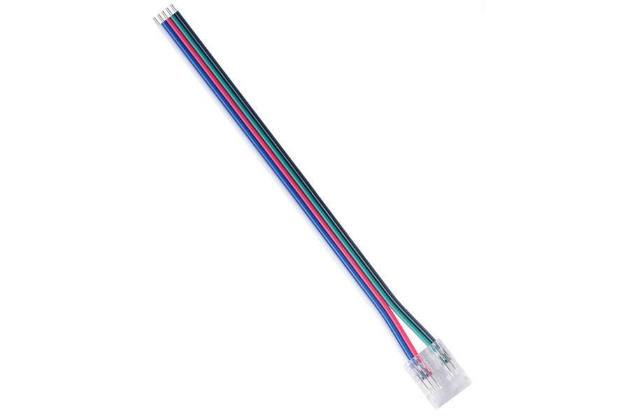 Коннектор прокалывающий 5 pin для подключения RGBW LED ленты 12мм, тип COB длина провода 150мм Apeyron 09-162