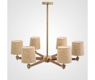 Люстра на штанге ImperiumLoft Jorgenson Beige/Dark Wood Stavra 102089-26